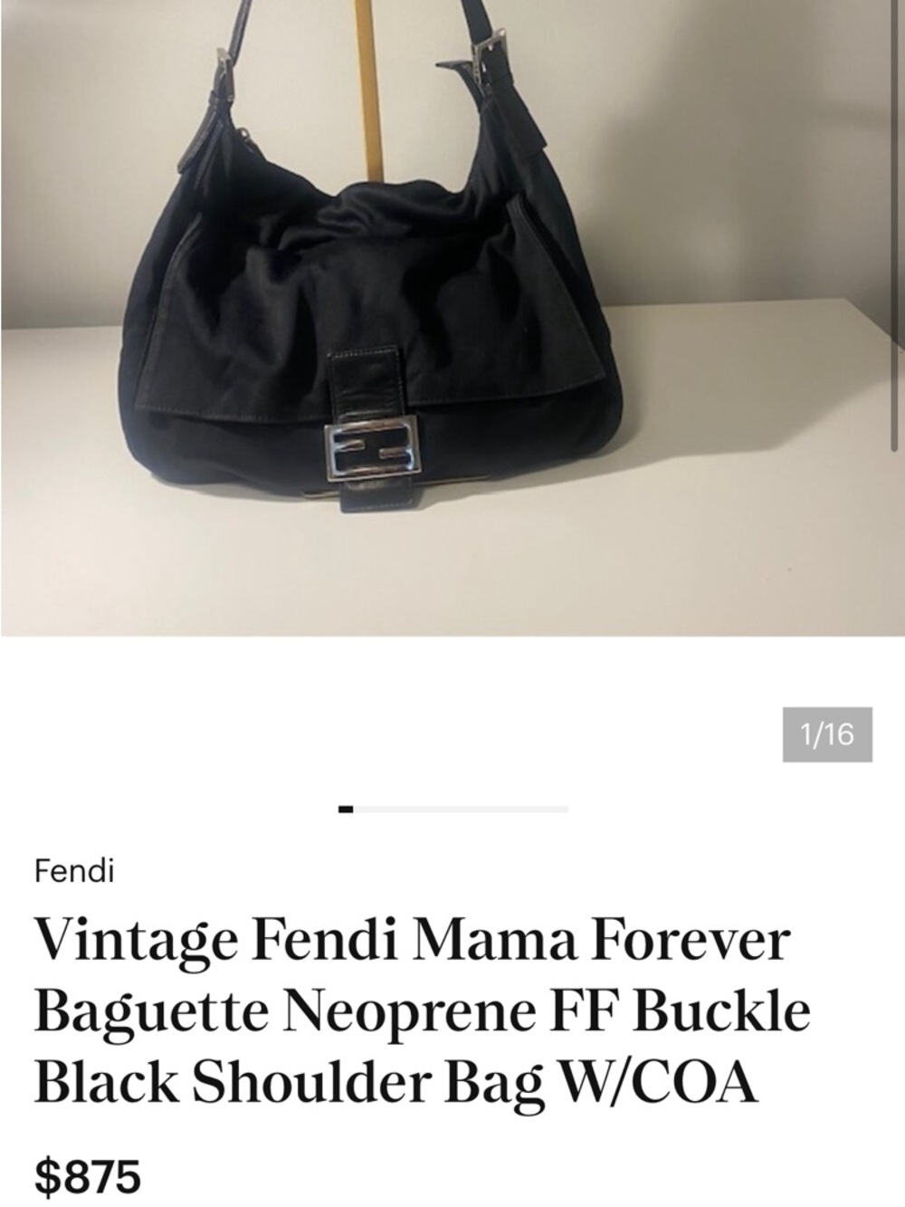Fendi Mama Baguette Vintage Neoprene Black - Picture 8 of 9